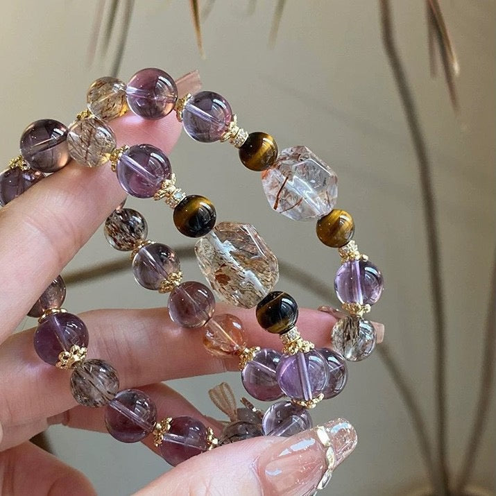 Ceramic Letter x Amethyst Crystal Bracelet Gift Set | Find Stillness in the Chaos