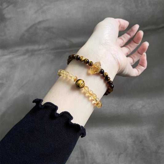 Ceramic Letter x Tiger Eye Crystal Bracelet Gift Set | For the Brave Ones Who Rise Again