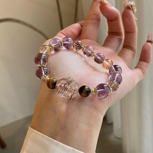 Ceramic Letter x Amethyst Crystal Bracelet Gift Set | Find Stillness in the Chaos