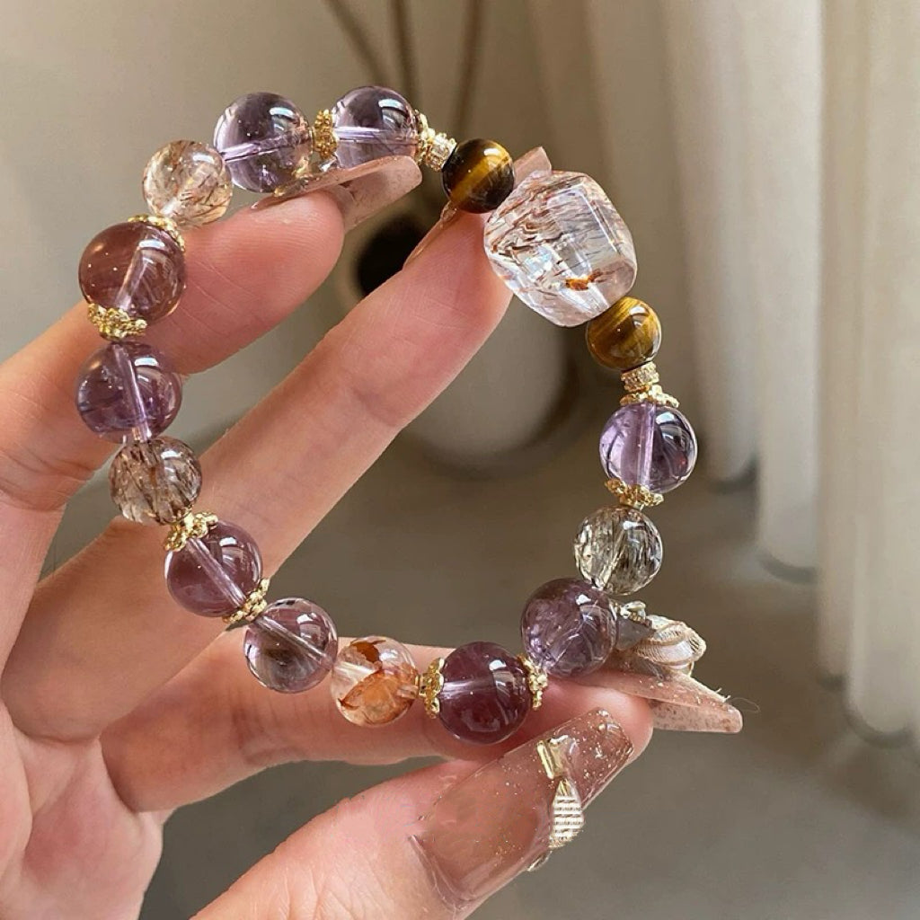 Ceramic Letter x Amethyst Crystal Bracelet Gift Set | Find Stillness in the Chaos