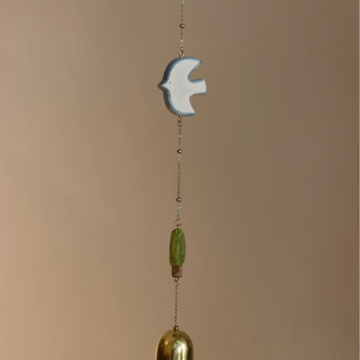 Handmade Coffee Apple Wind Chime | Stone Clay Art • Crisp Sound• Creative