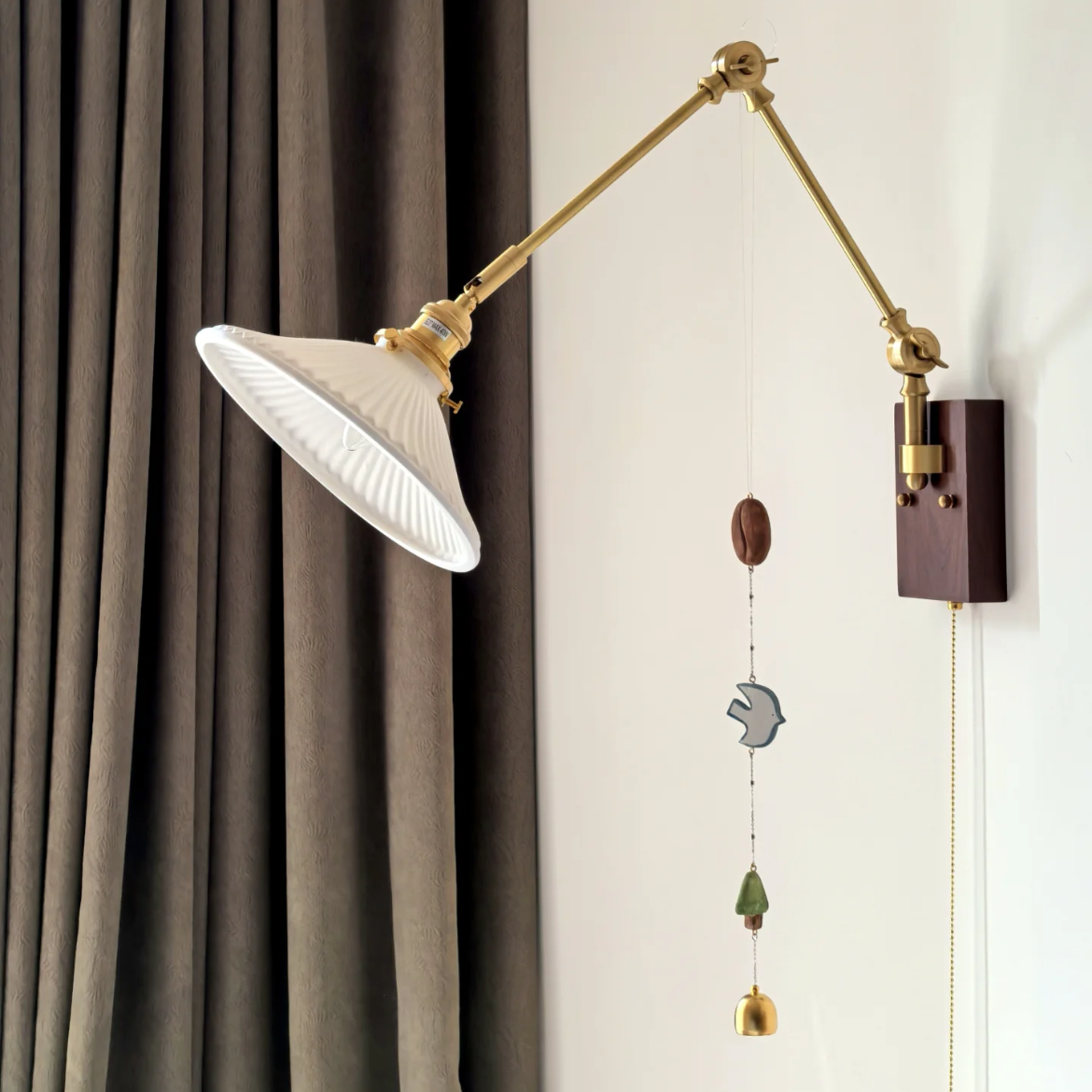 Handmade Coffee Apple Wind Chime | Stone Clay Art • Crisp Sound• Creative