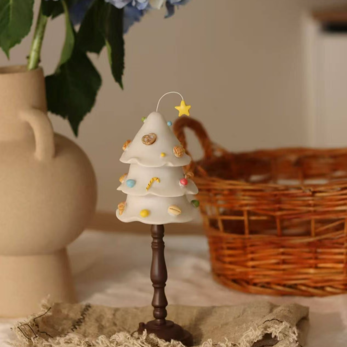 Handmade Resin Christmas Bread Tree Night Light | Original Design